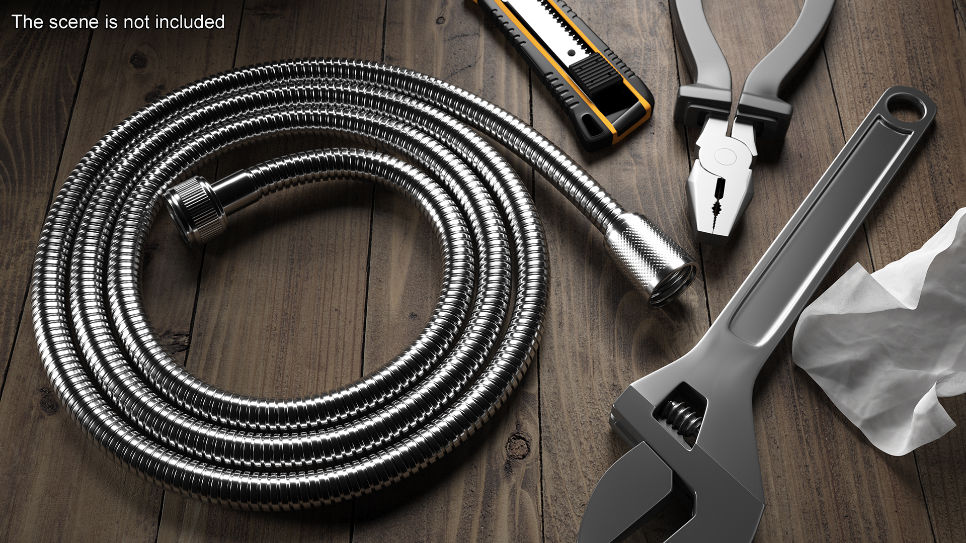 3D Shower Hose Chrome model