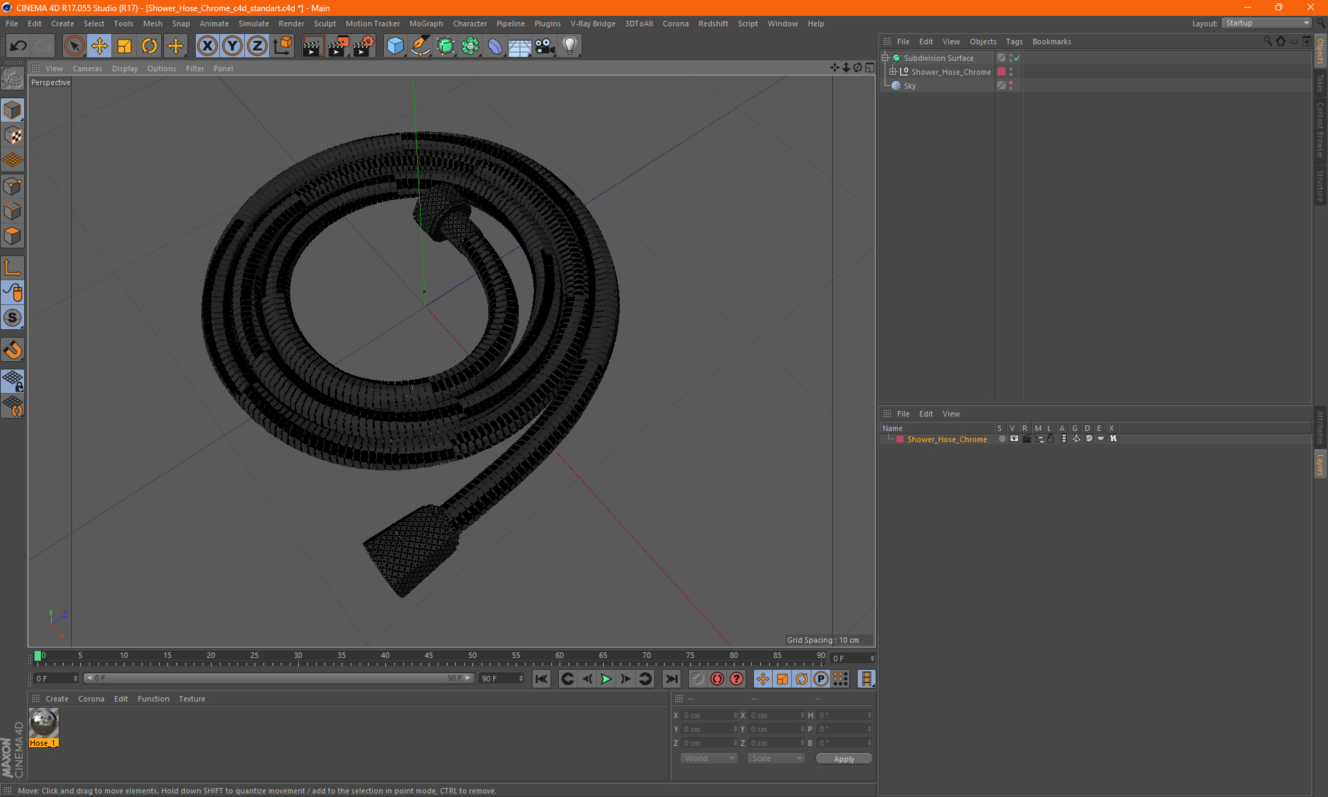 3D Shower Hose Chrome model