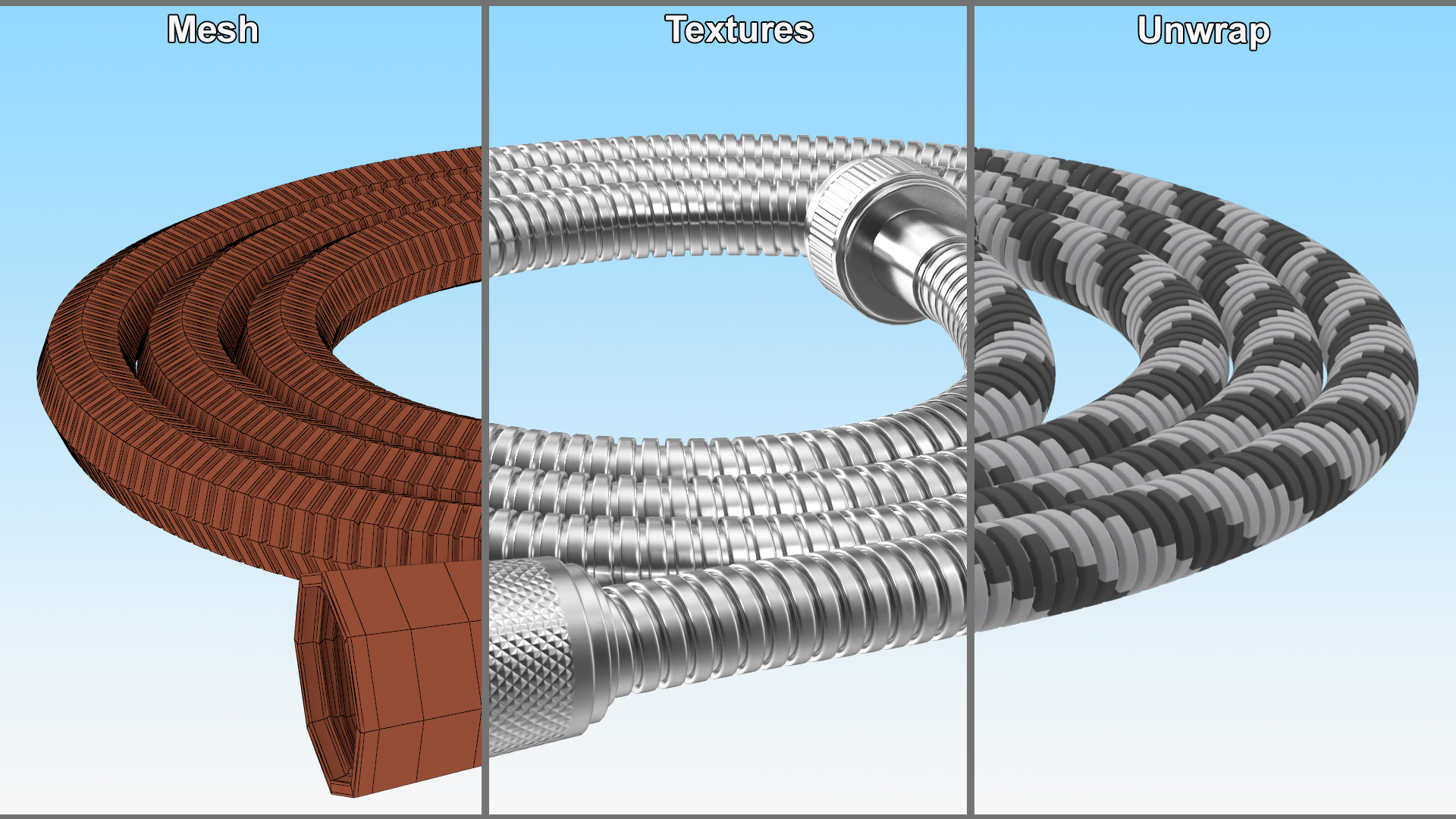 3D Shower Hose Chrome model