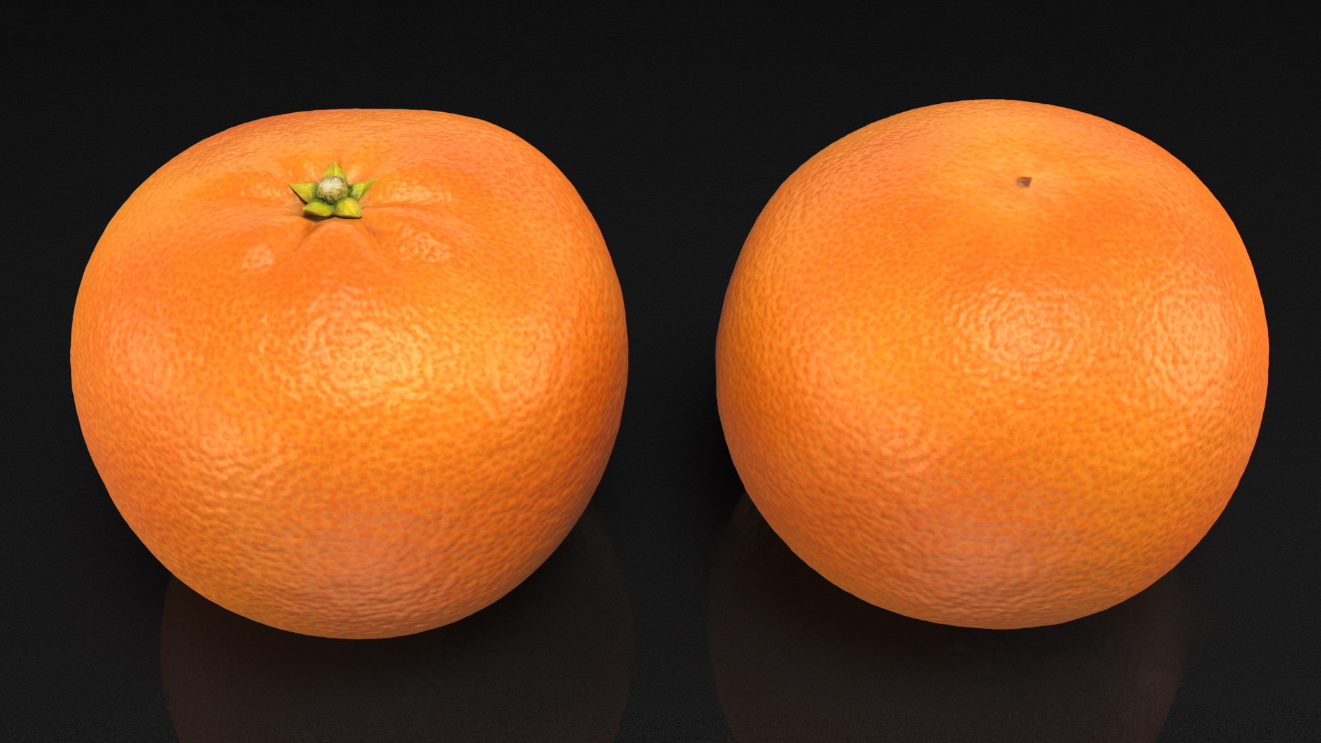 Mandarin with Stalk 3D model