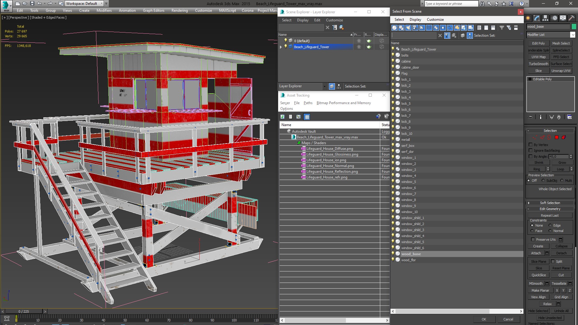 3D Beach Lifeguard Tower