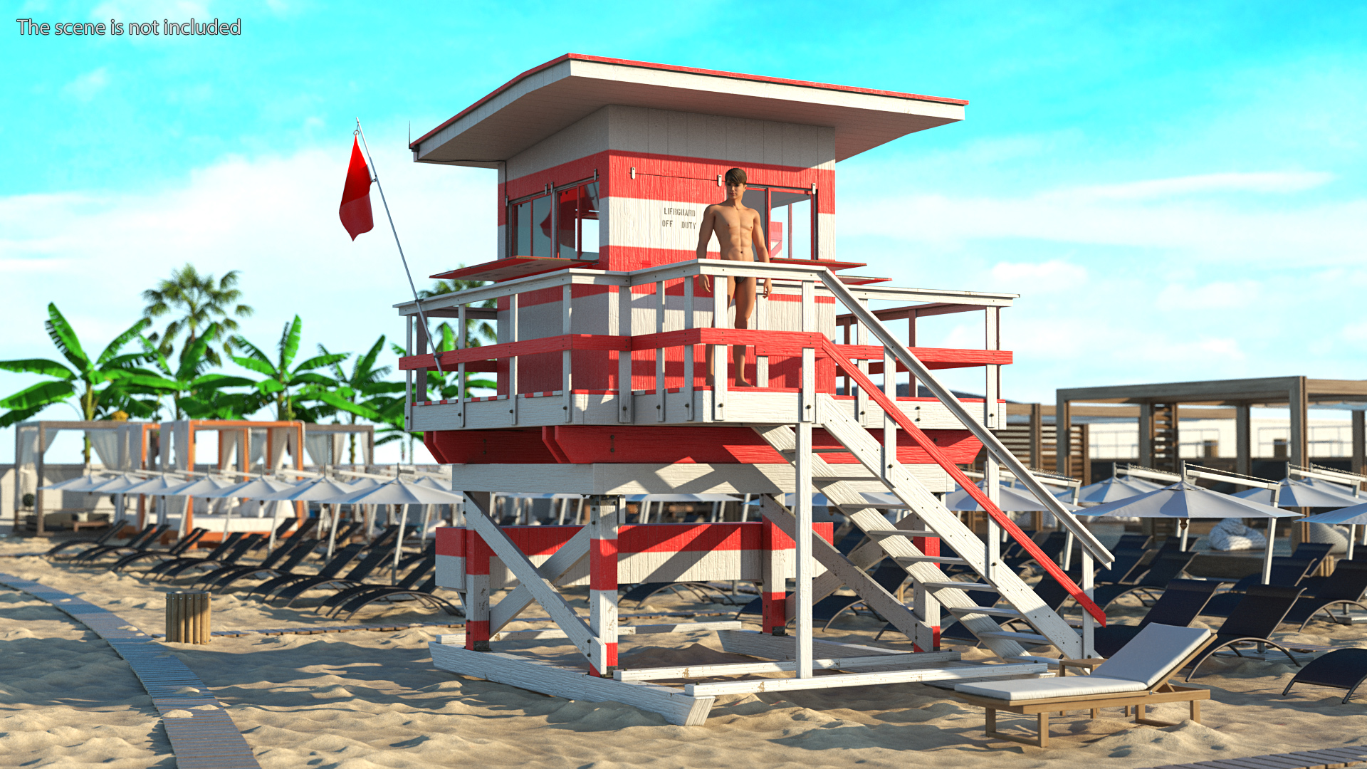 3D Beach Lifeguard Tower