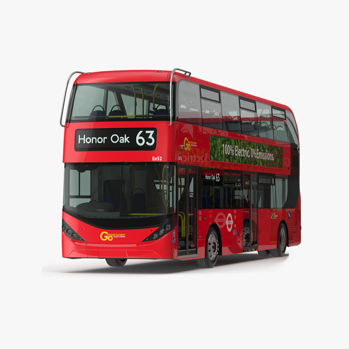 3D Alexander Dennis BYD 500 Electric Bus Rigged for Cinema 4D model