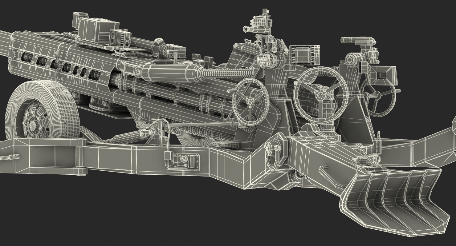 3D Howitzer M777 155mm Rigged