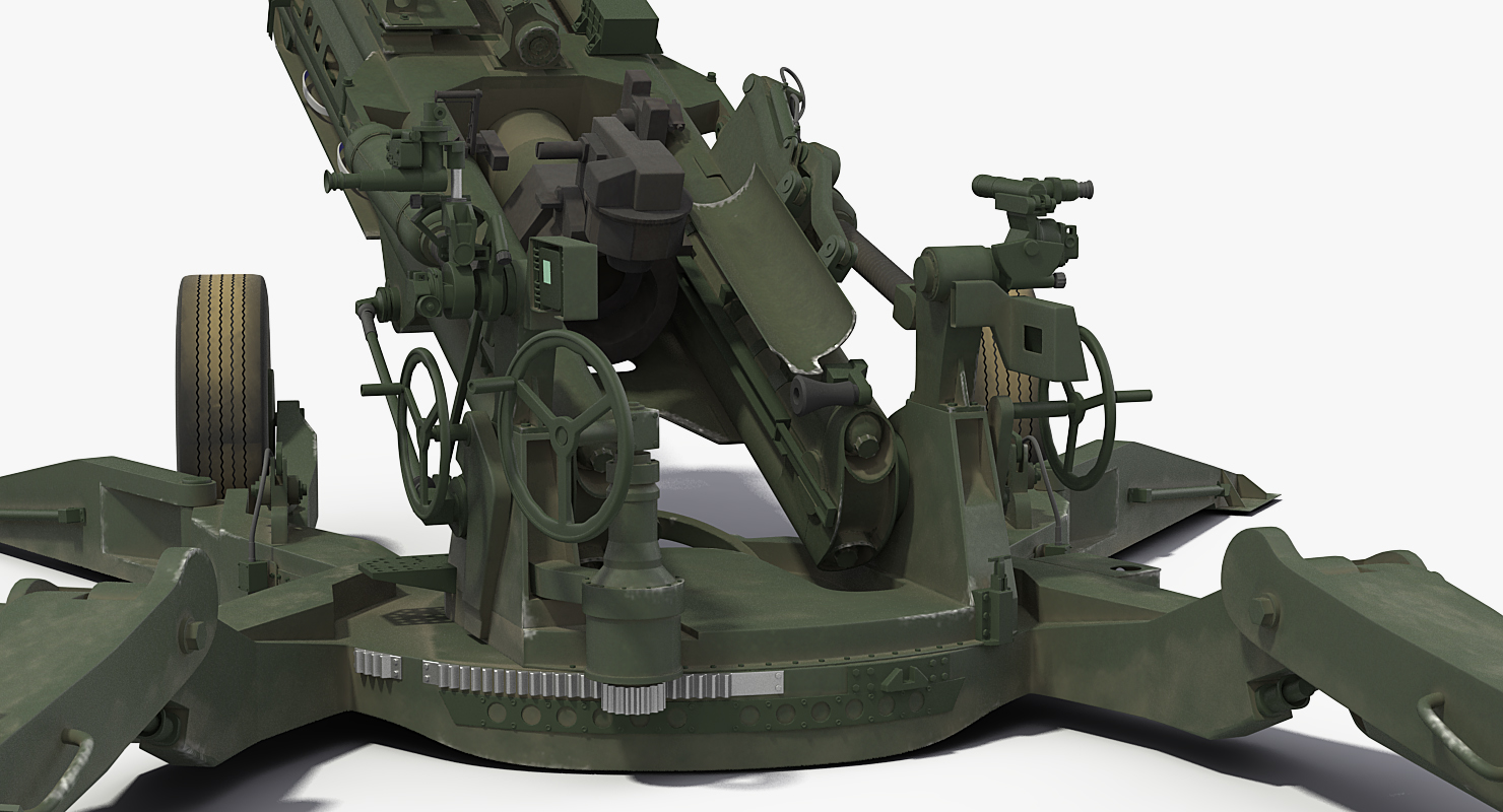 3D Howitzer M777 155mm Rigged