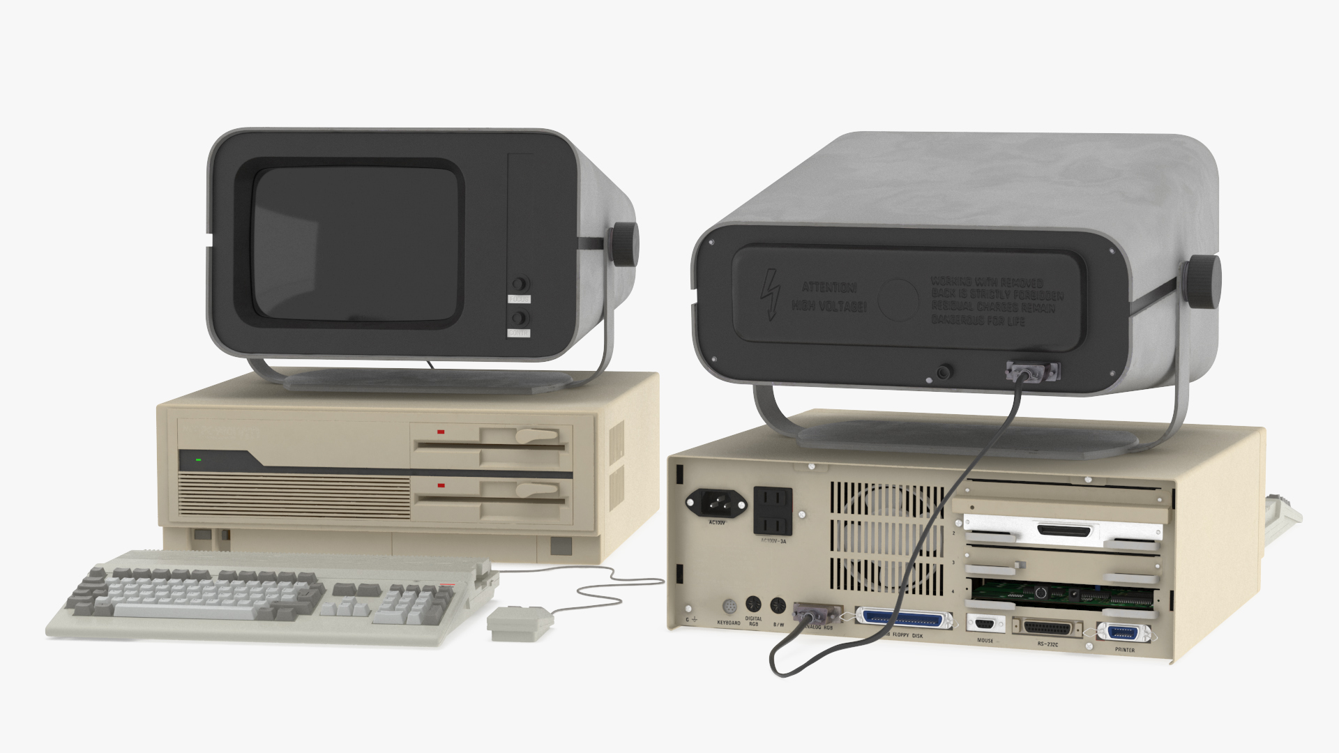 Retro Style Personal Computer 3D model