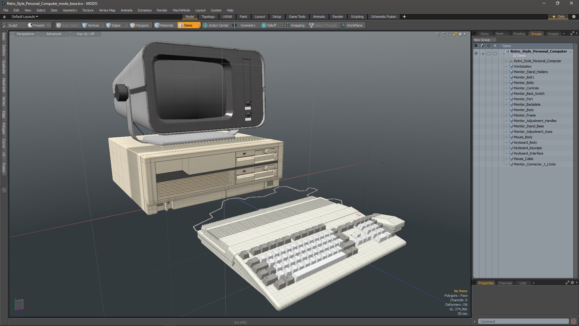 Retro Style Personal Computer 3D model