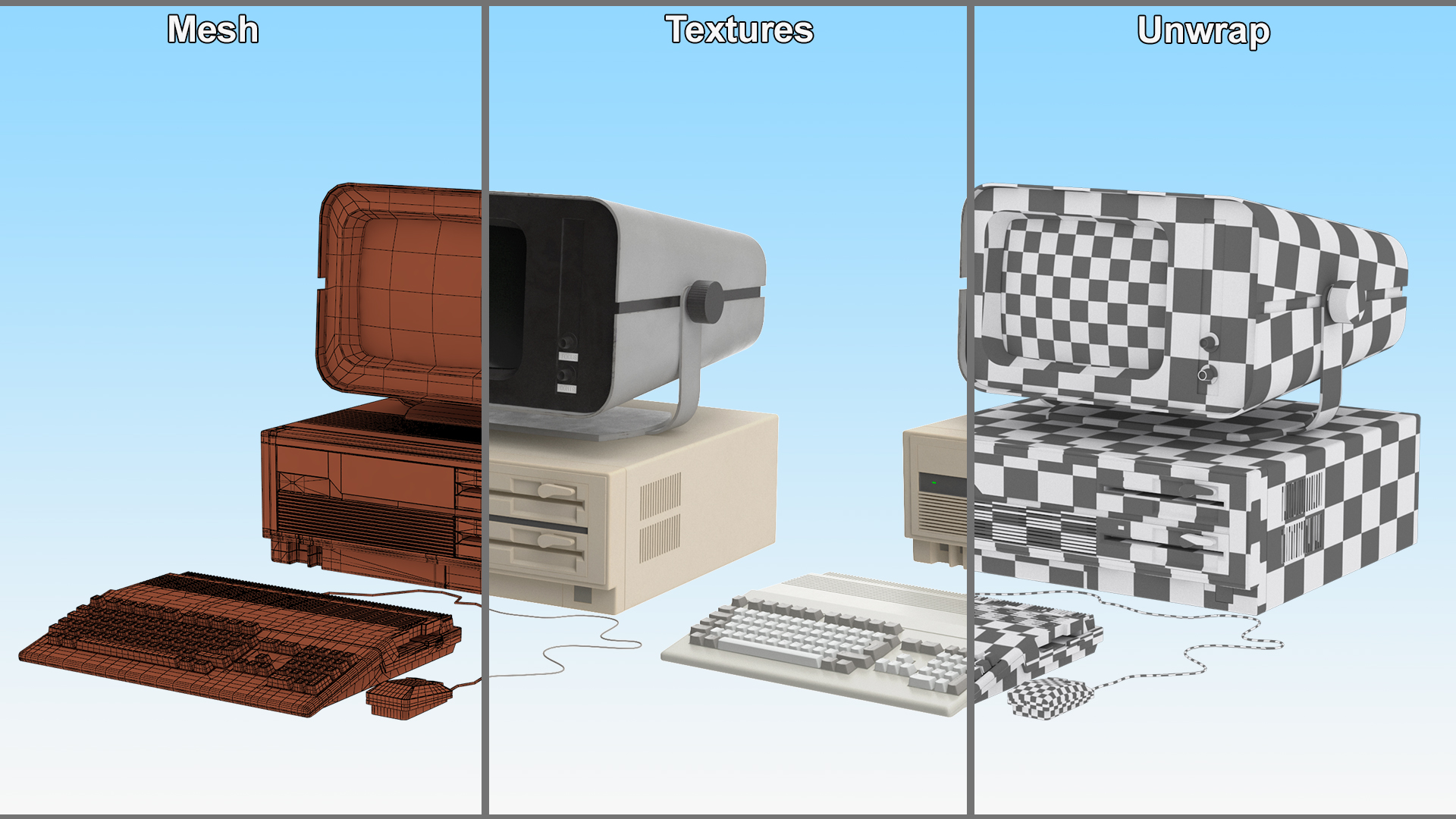 Retro Style Personal Computer 3D model