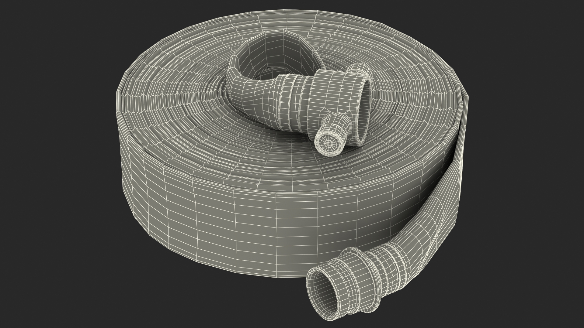3D Coiled Fire Hose Used