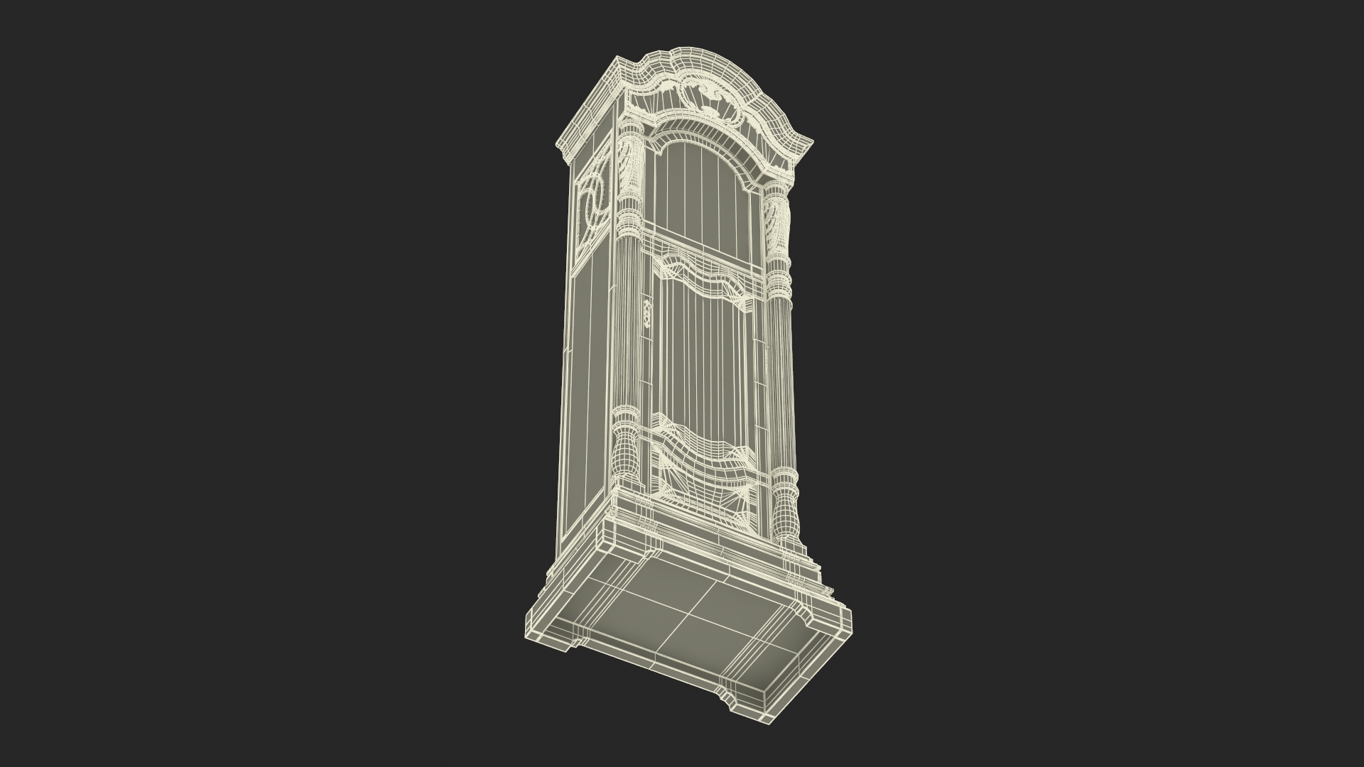 Antique Grandfather Clock with Pendulum 3D model