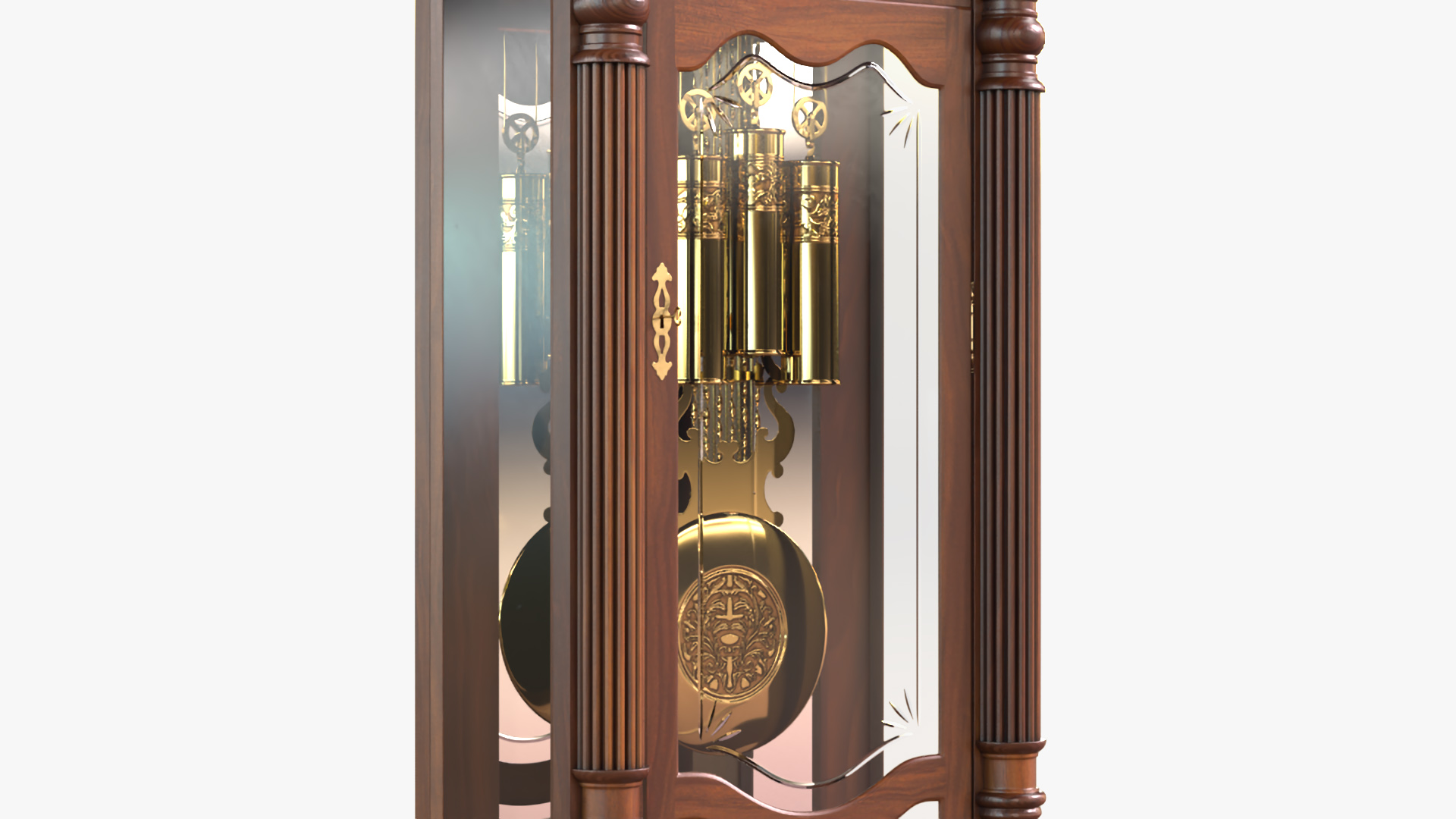 Antique Grandfather Clock with Pendulum 3D model