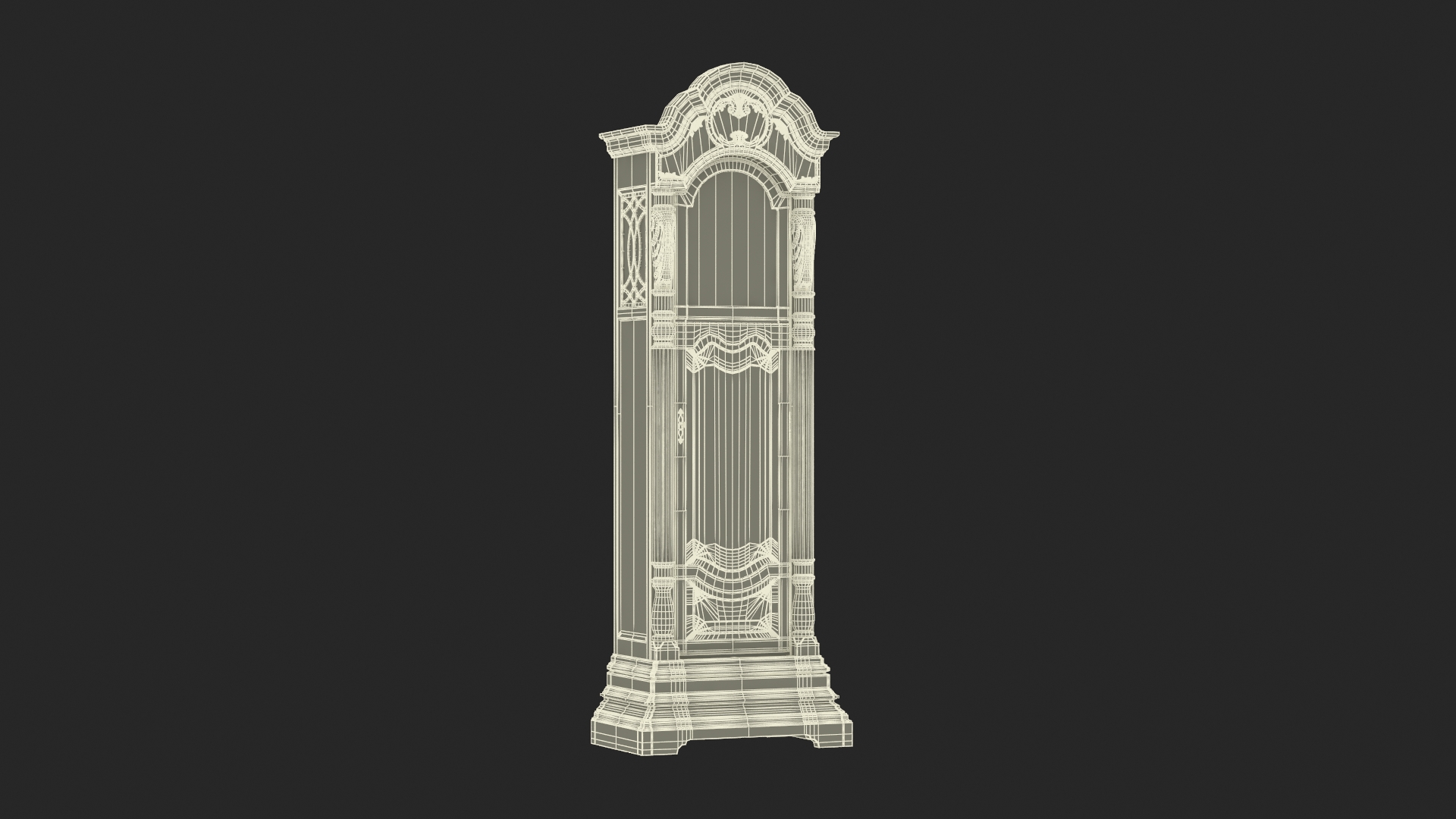 Antique Grandfather Clock with Pendulum 3D model