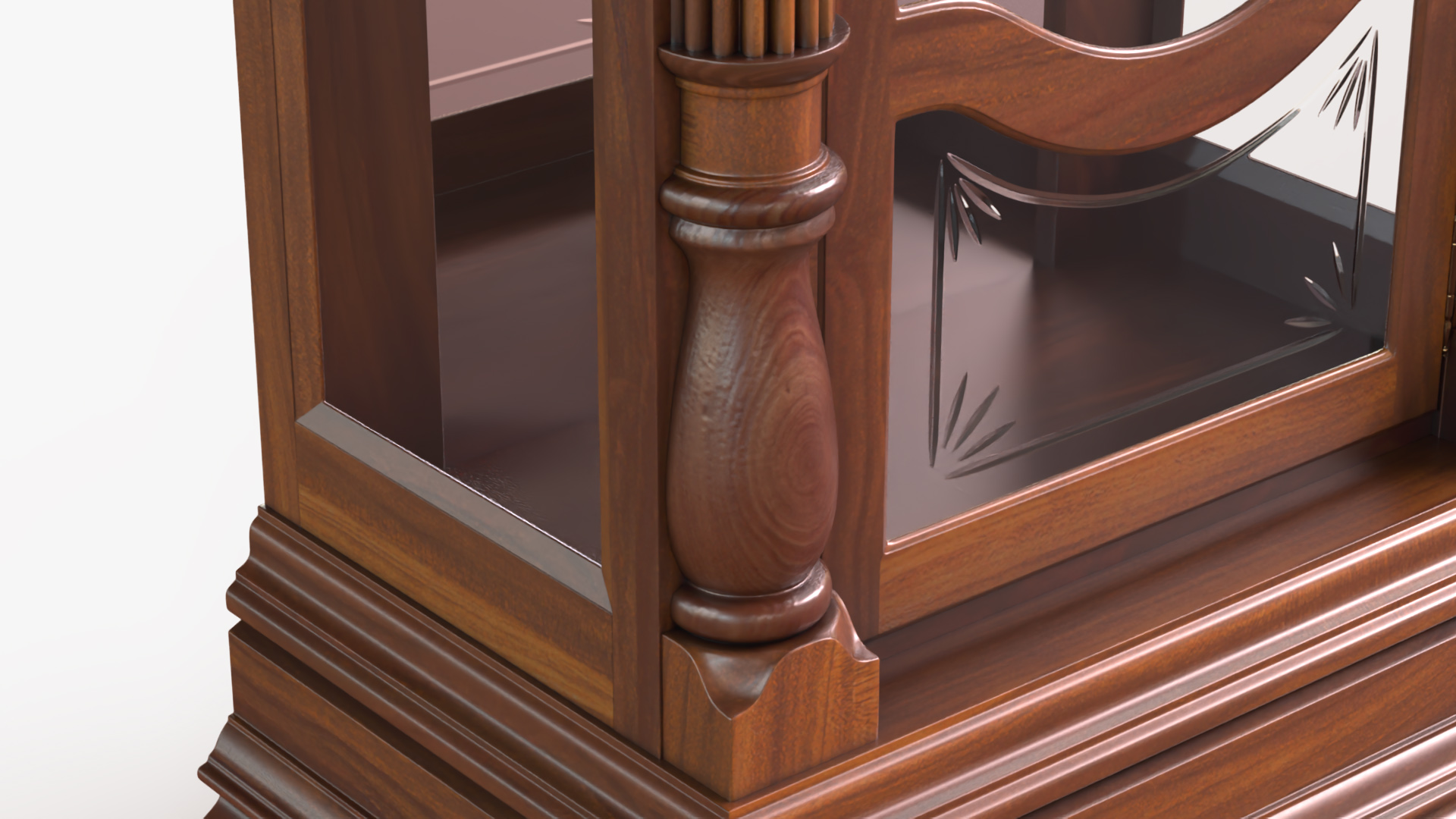 Antique Grandfather Clock with Pendulum 3D model