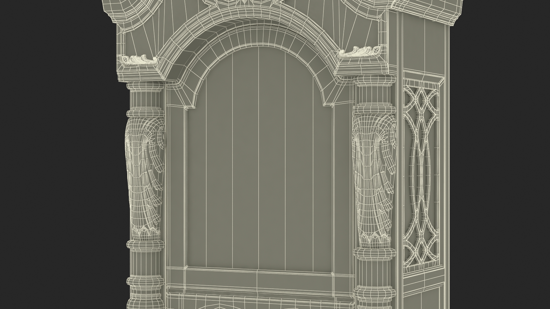 Antique Grandfather Clock with Pendulum 3D model