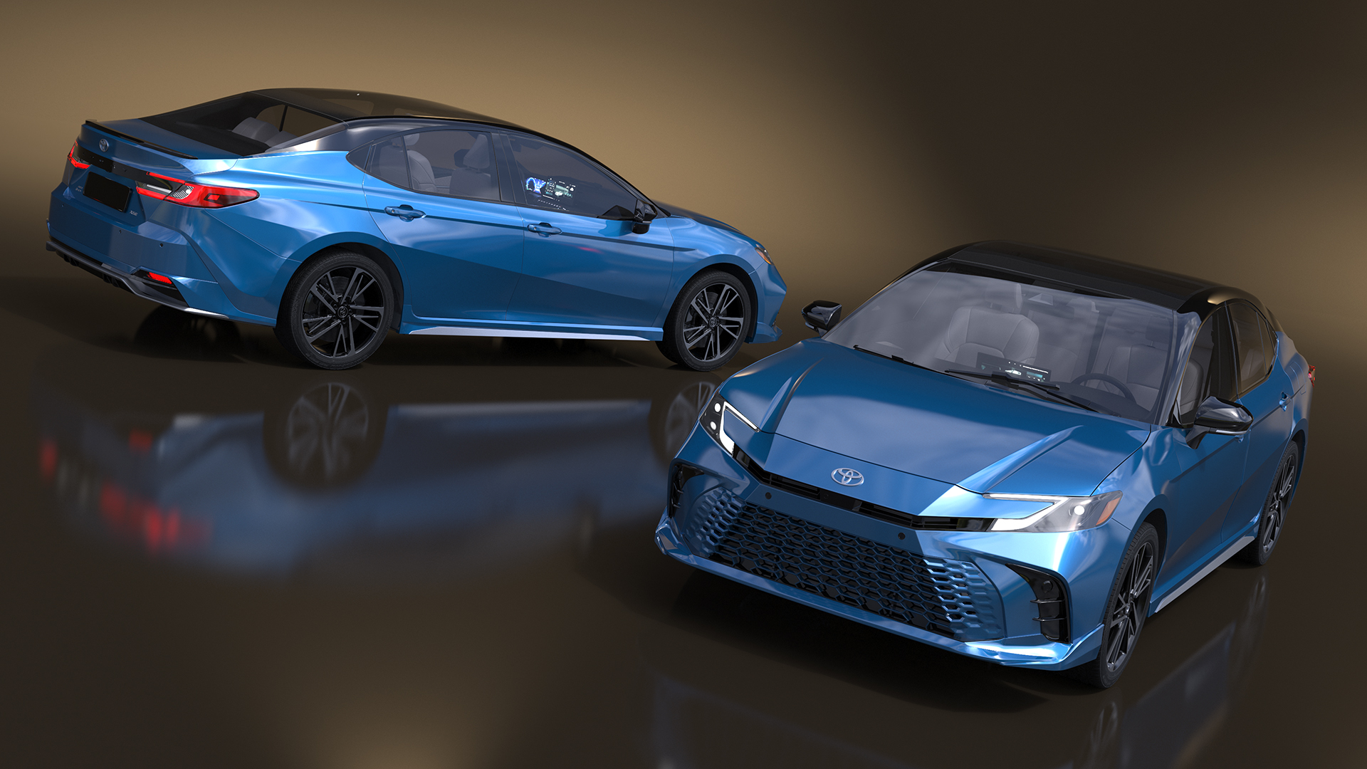Camry 2025 Hybrid Ocean Gem Rigged 3D model