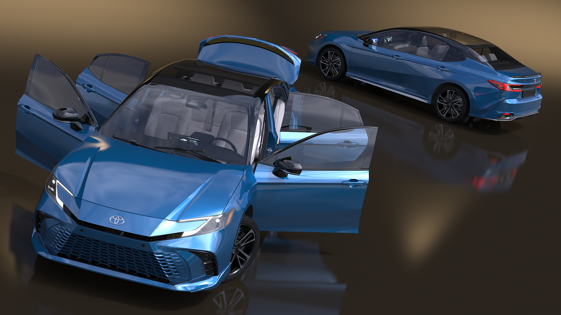 Camry 2025 Hybrid Ocean Gem Rigged 3D model
