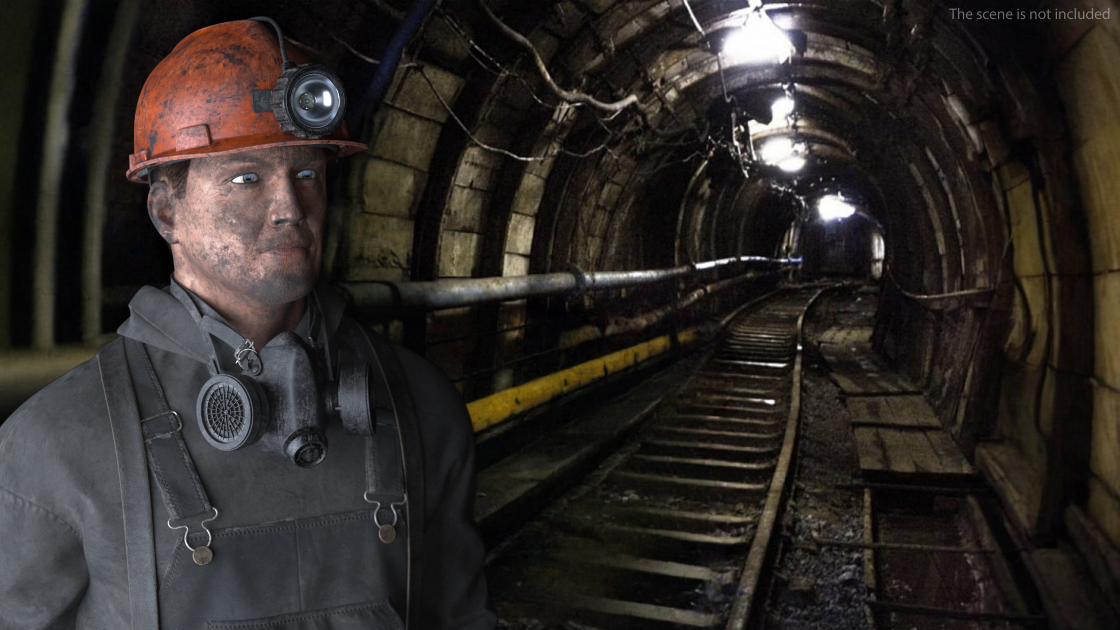 Coal Miner in Pose Fur 3D