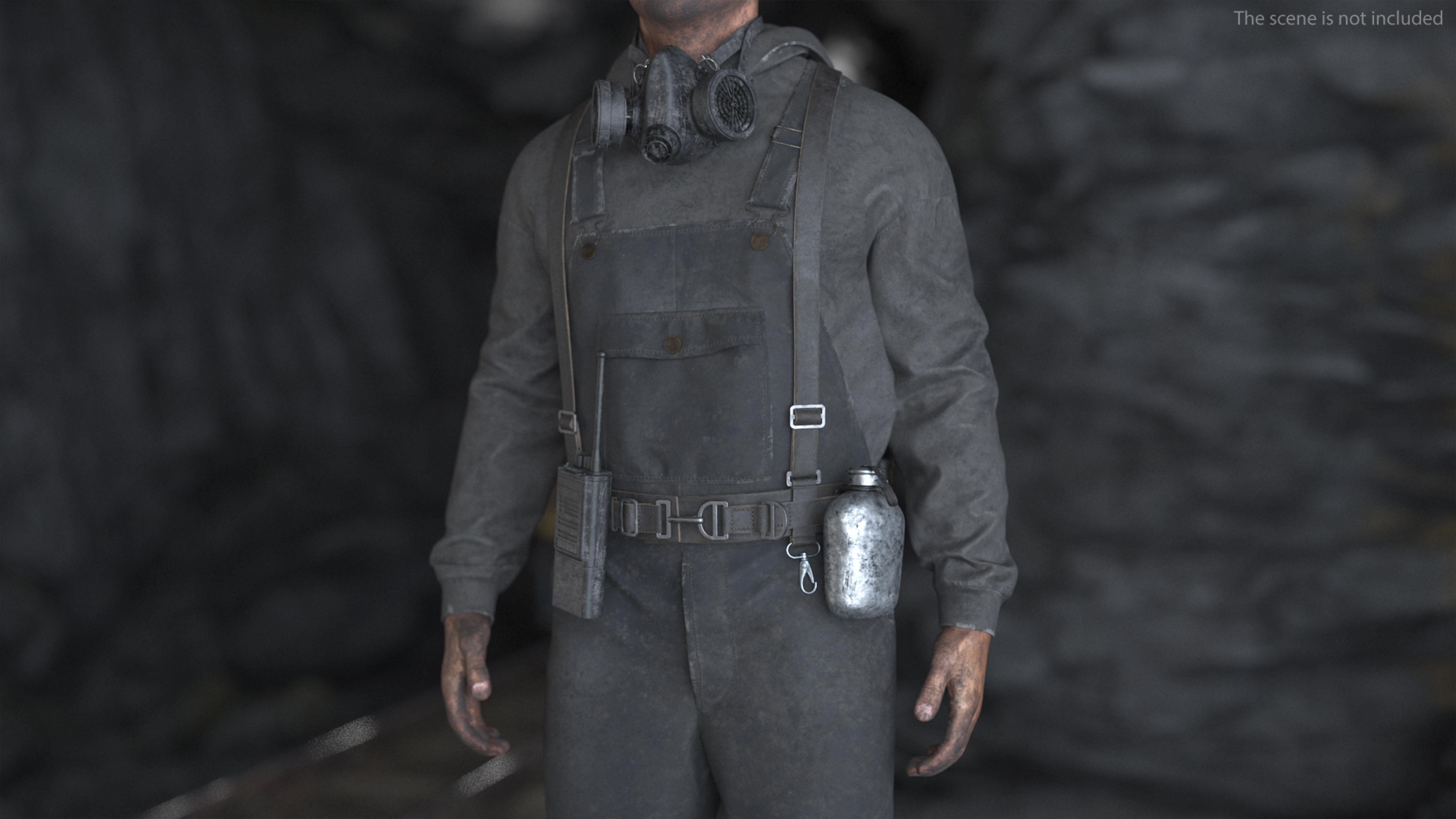 Coal Miner in Pose Fur 3D