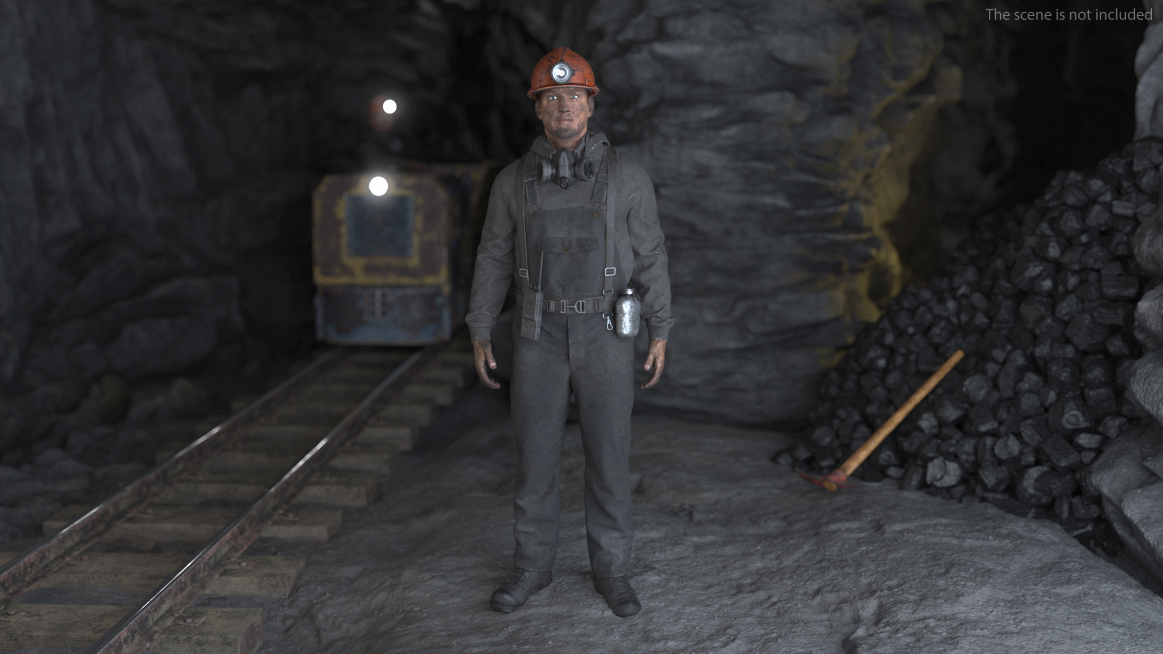 Coal Miner in Pose Fur 3D