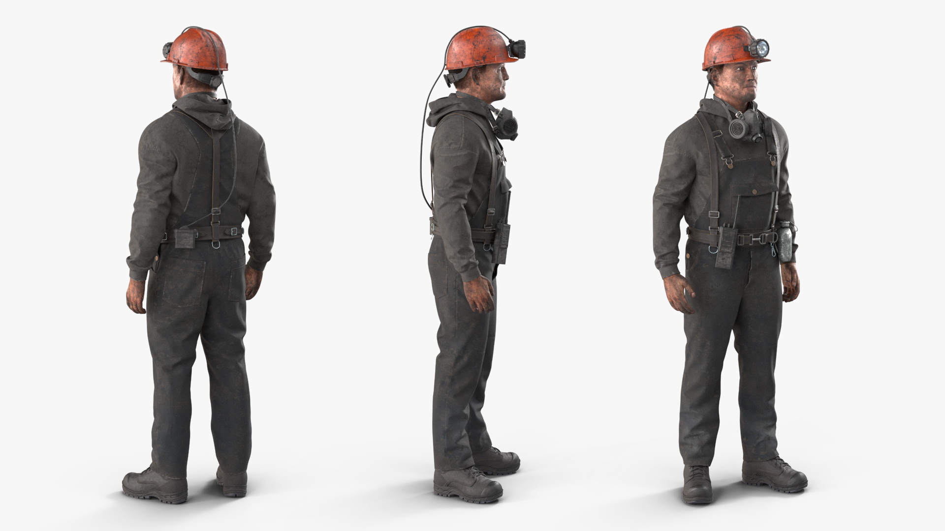 Coal Miner in Pose Fur 3D