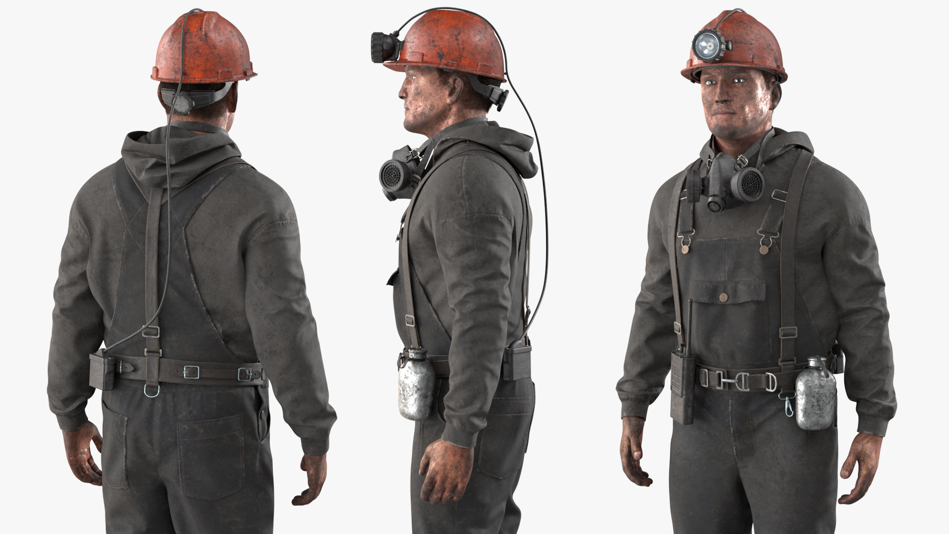 Coal Miner in Pose Fur 3D