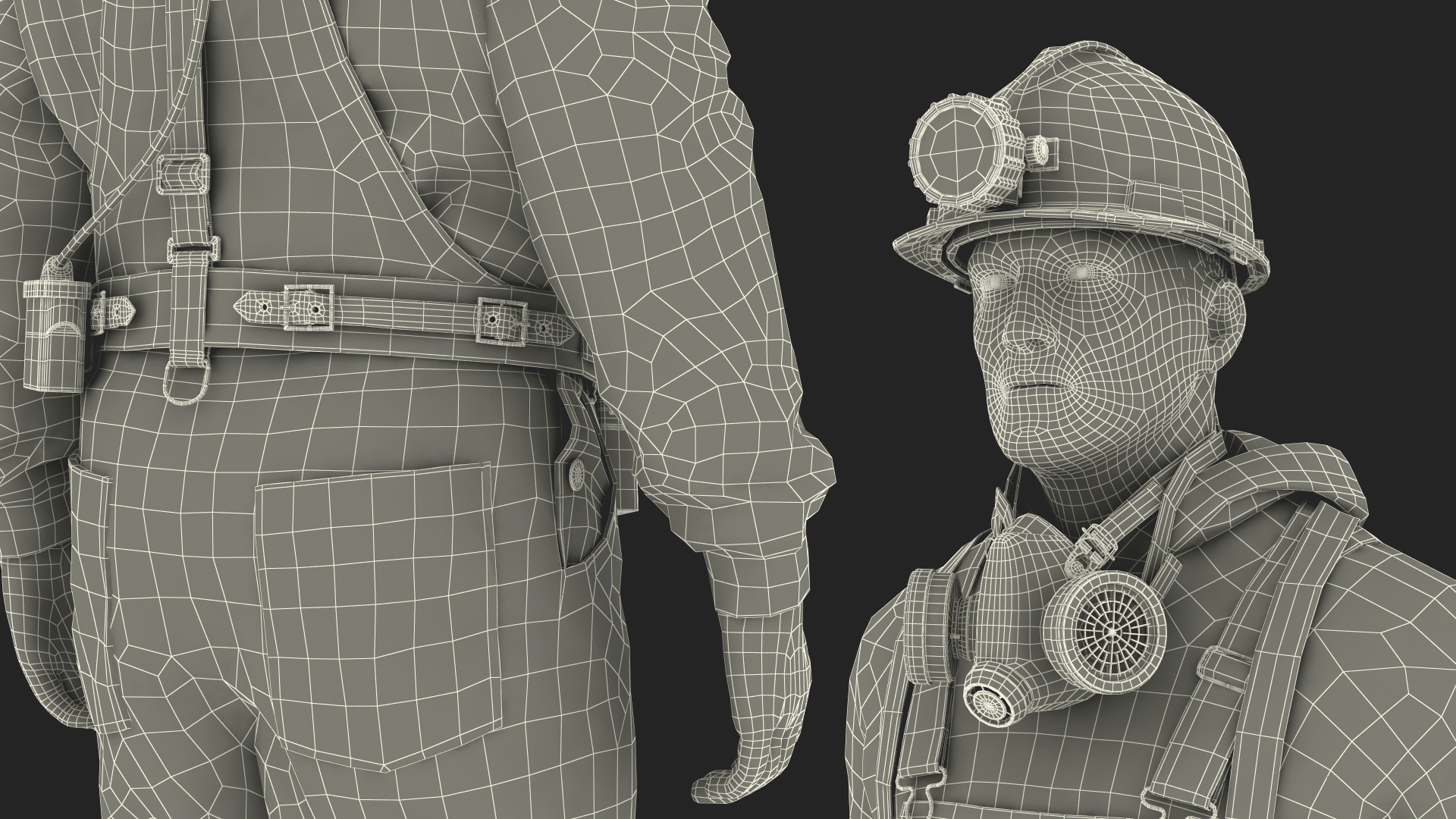 Coal Miner in Pose Fur 3D