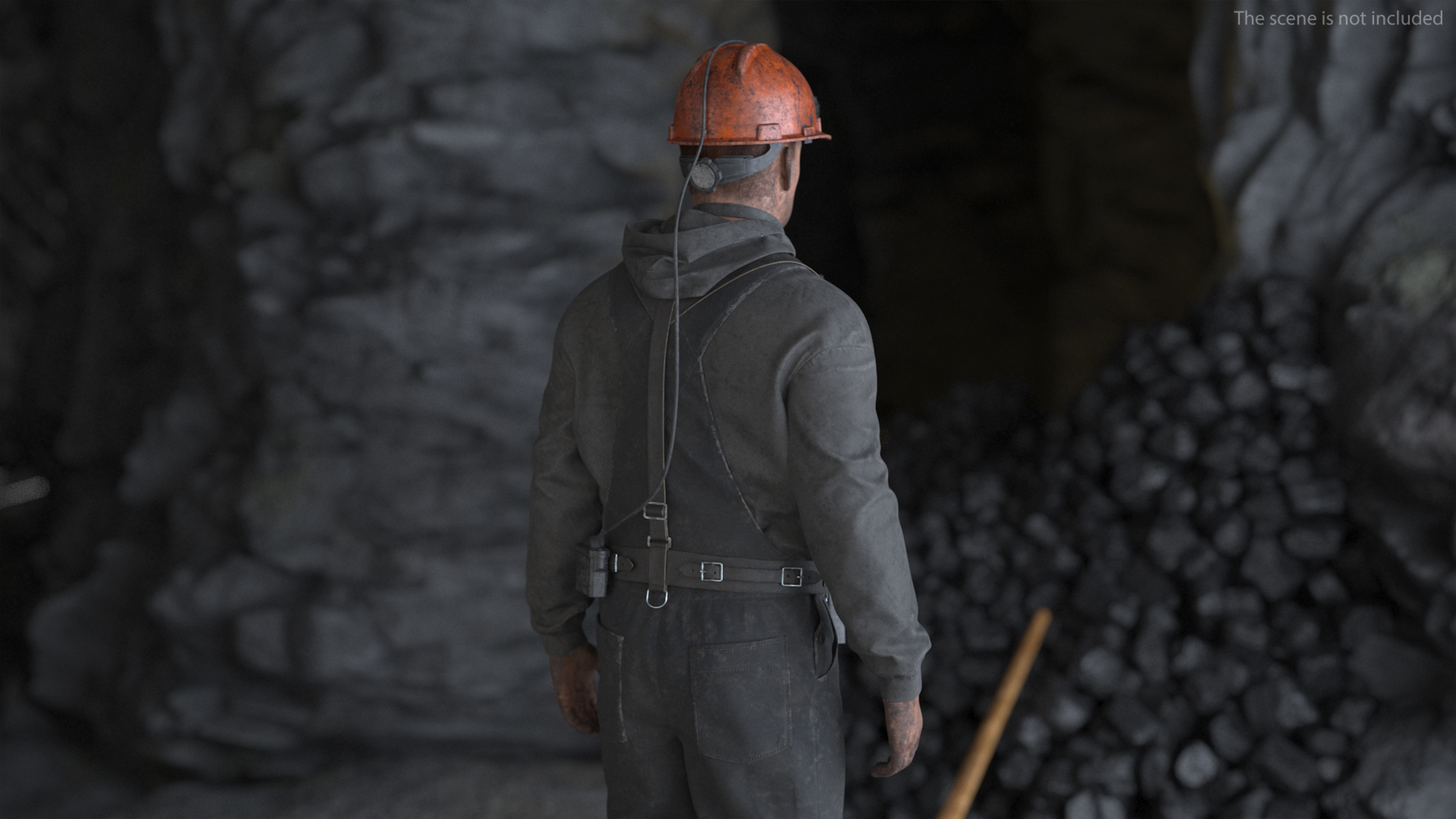 Coal Miner in Pose Fur 3D