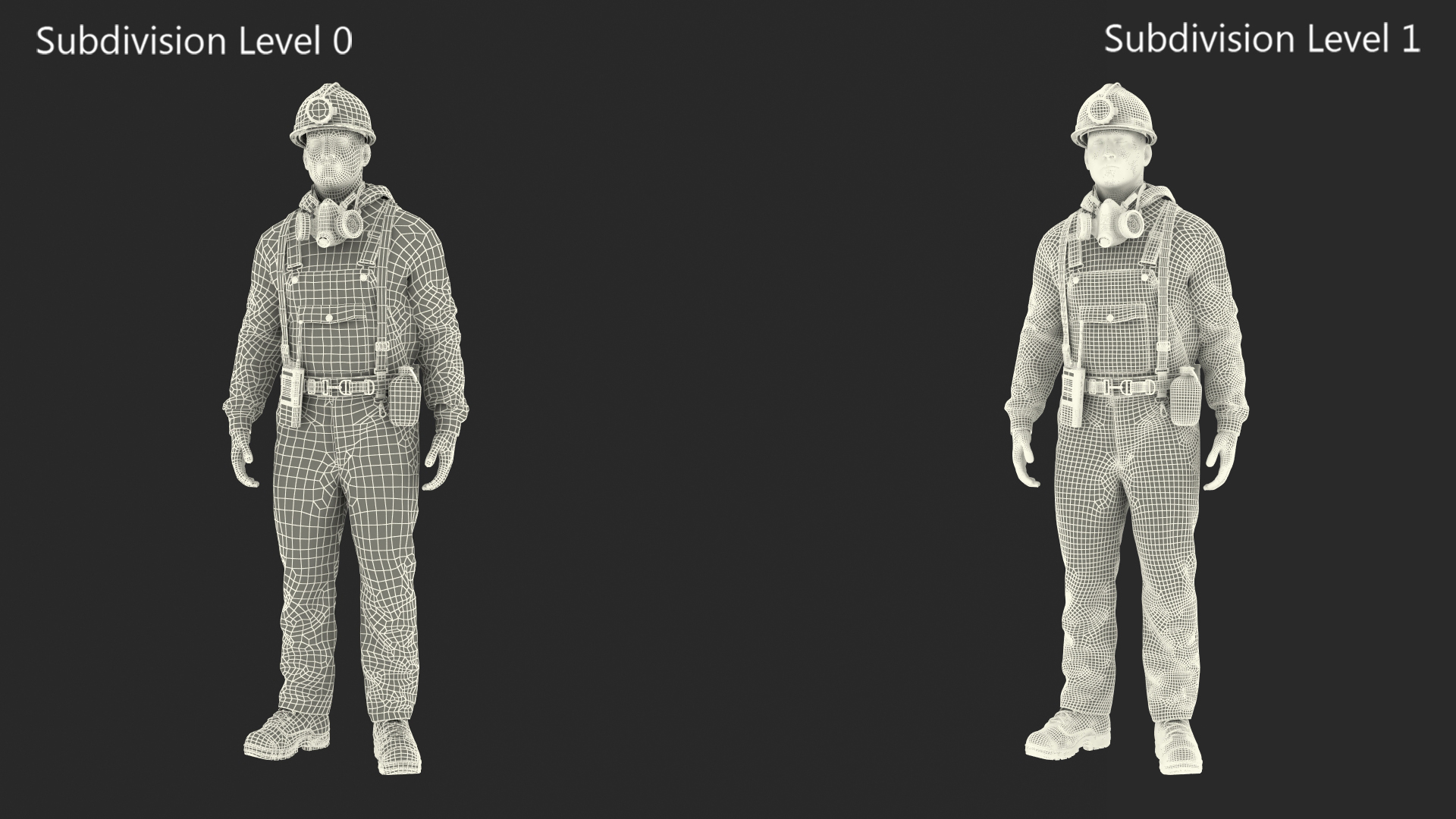 Coal Miner in Pose Fur 3D