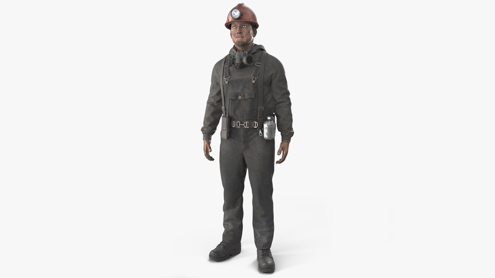 Coal Miner in Pose Fur 3D