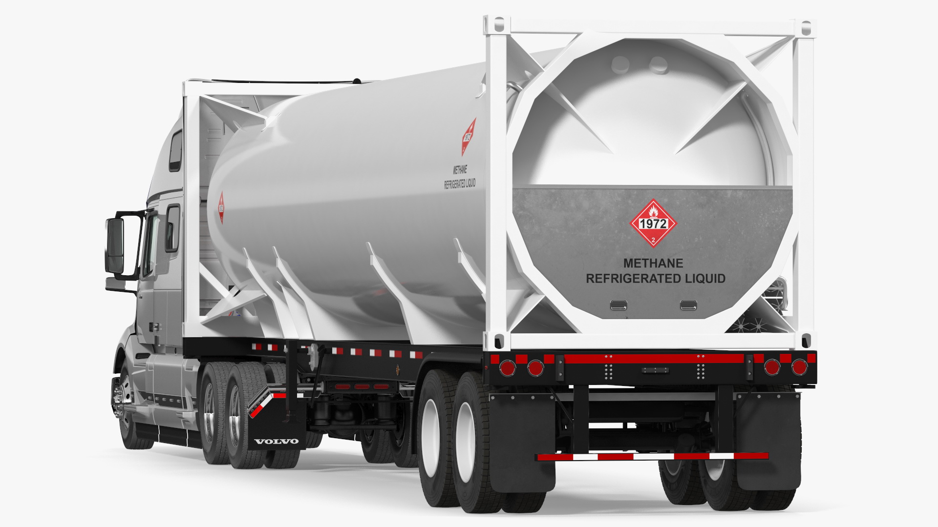3D Volvo Truck with Gas Tank Trailer model