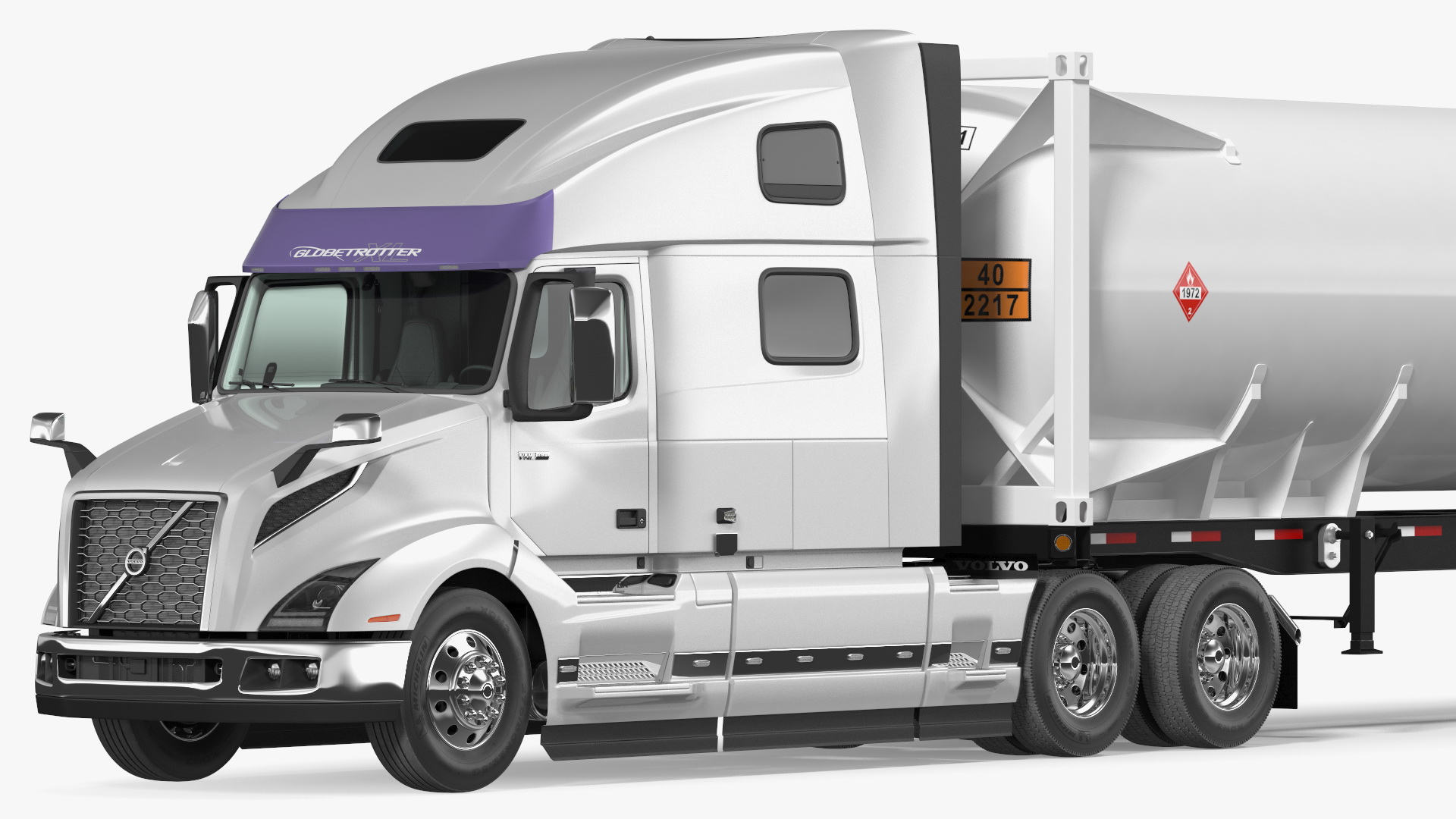 3D Volvo Truck with Gas Tank Trailer model