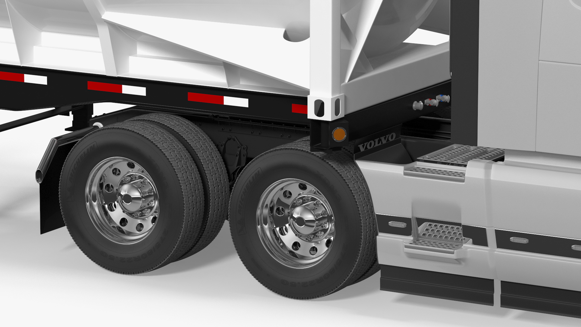 3D Volvo Truck with Gas Tank Trailer model