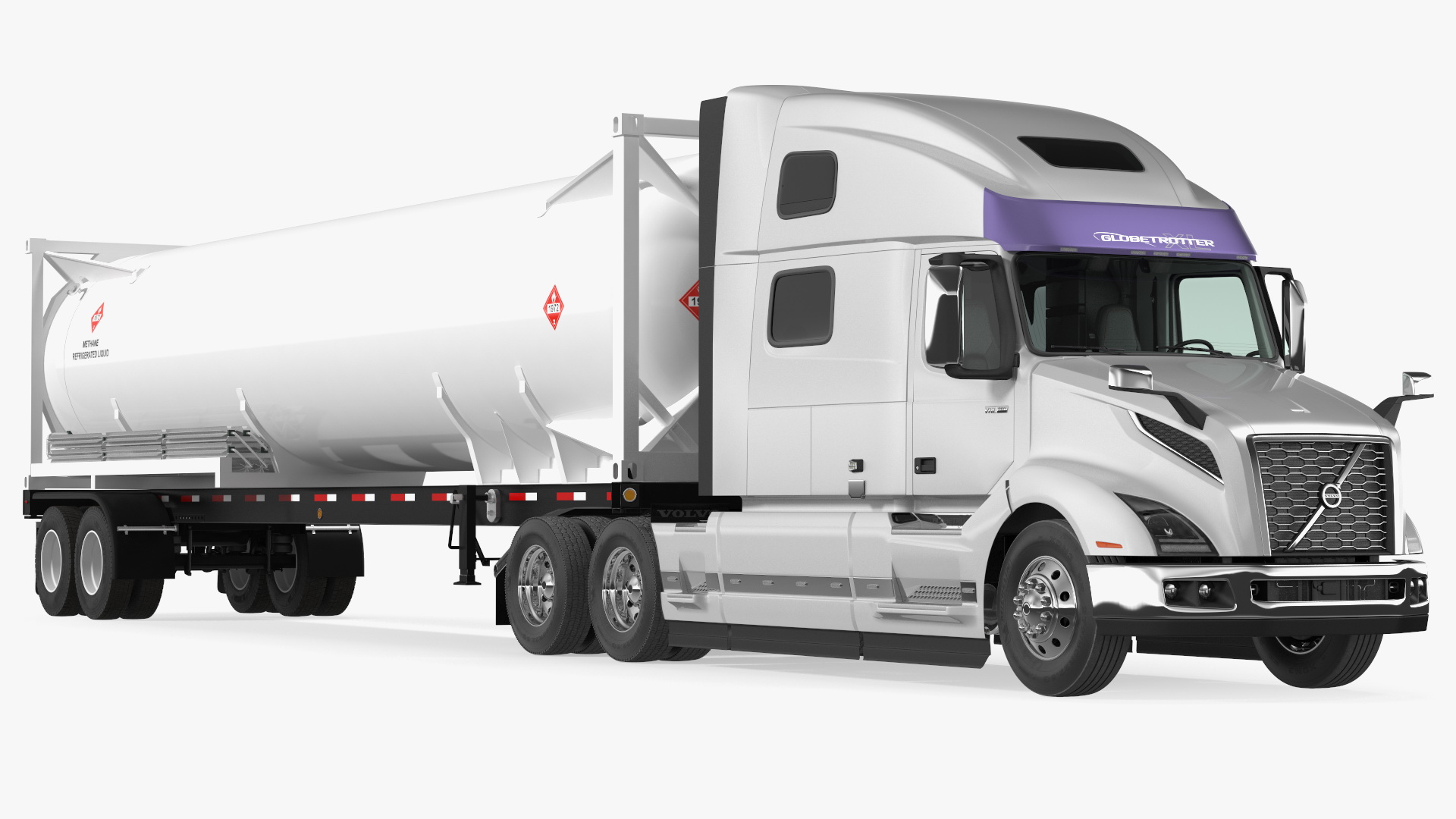 3D Volvo Truck with Gas Tank Trailer model