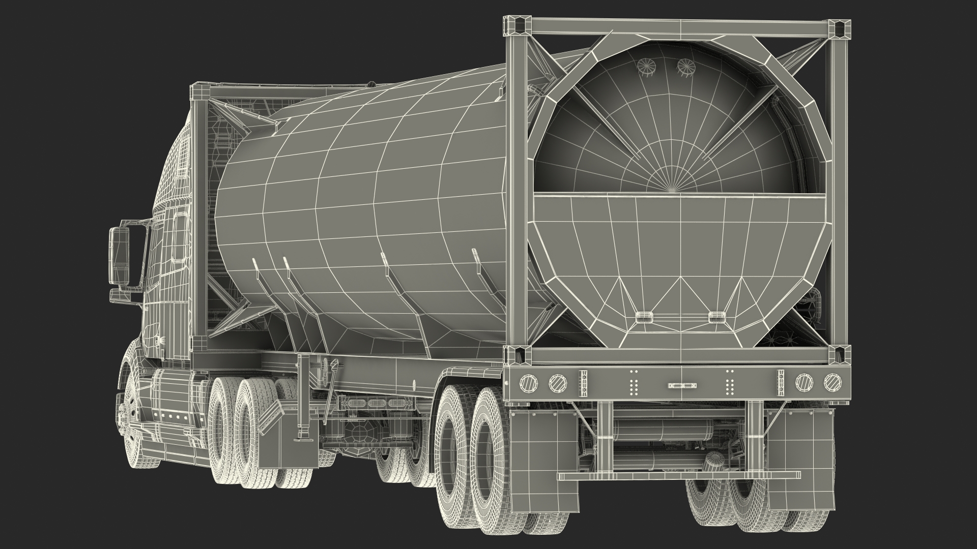 3D Volvo Truck with Gas Tank Trailer model