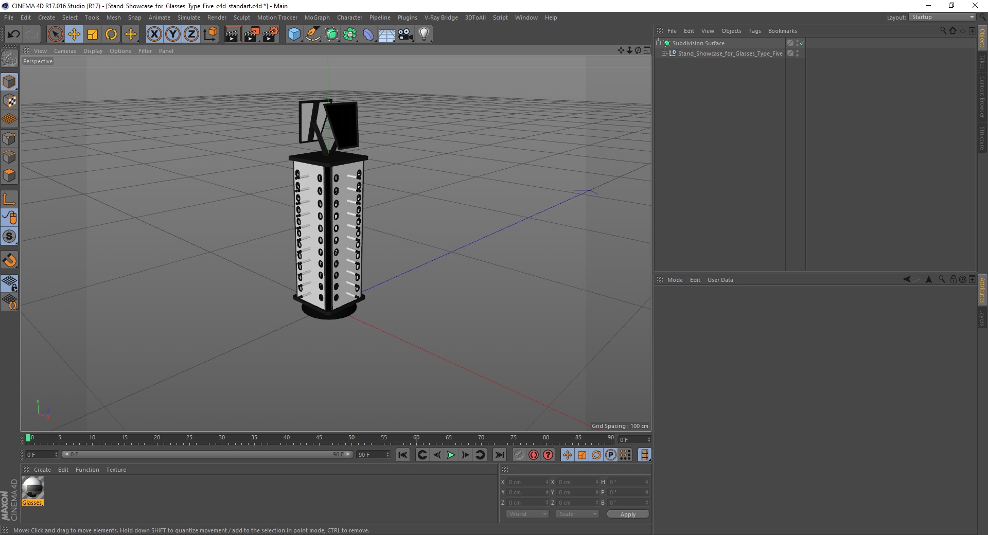 3D Stand Showcase for Glasses Type Five