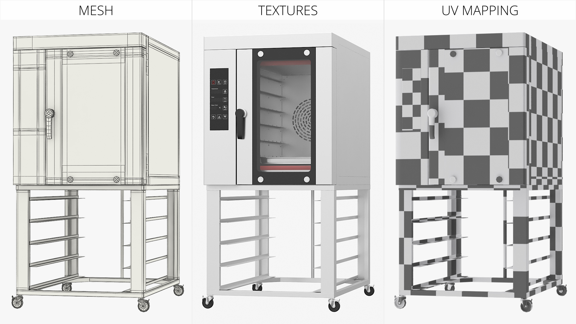 Commercial Convection Oven with Mobile Stand, view 3