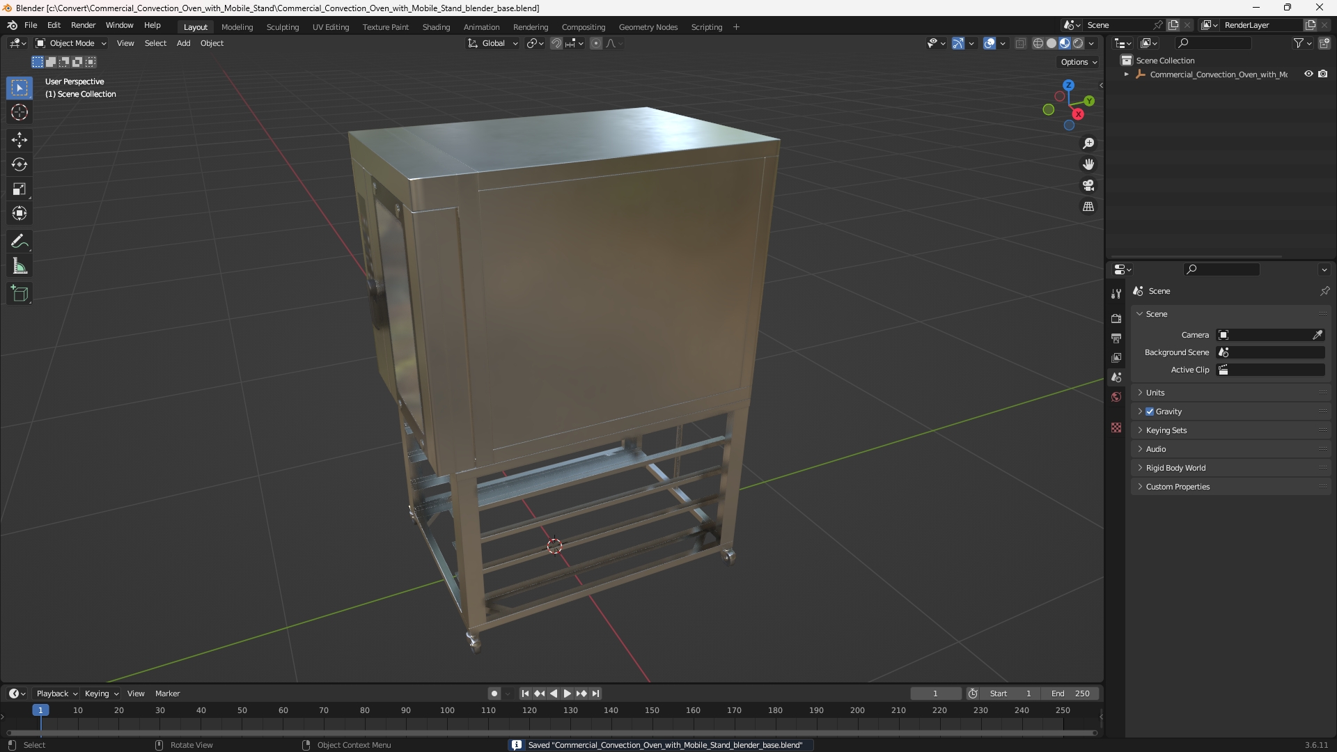 Commercial Convection Oven with Mobile Stand, view 9
