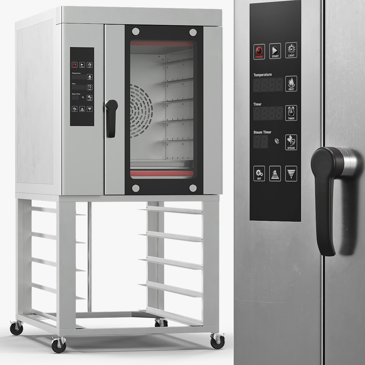 Commercial Convection Oven with Mobile Stand 3D model preview
