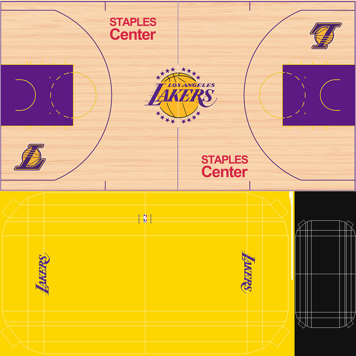 3D model Basketball Court Los Angeles Lakers
