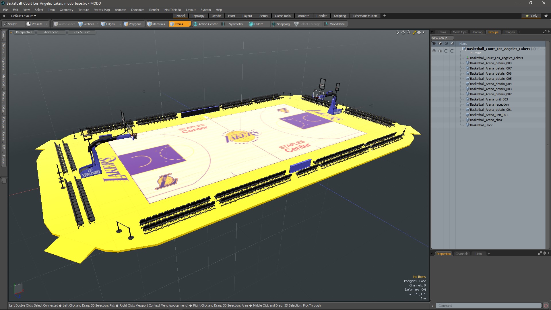 3D model Basketball Court Los Angeles Lakers