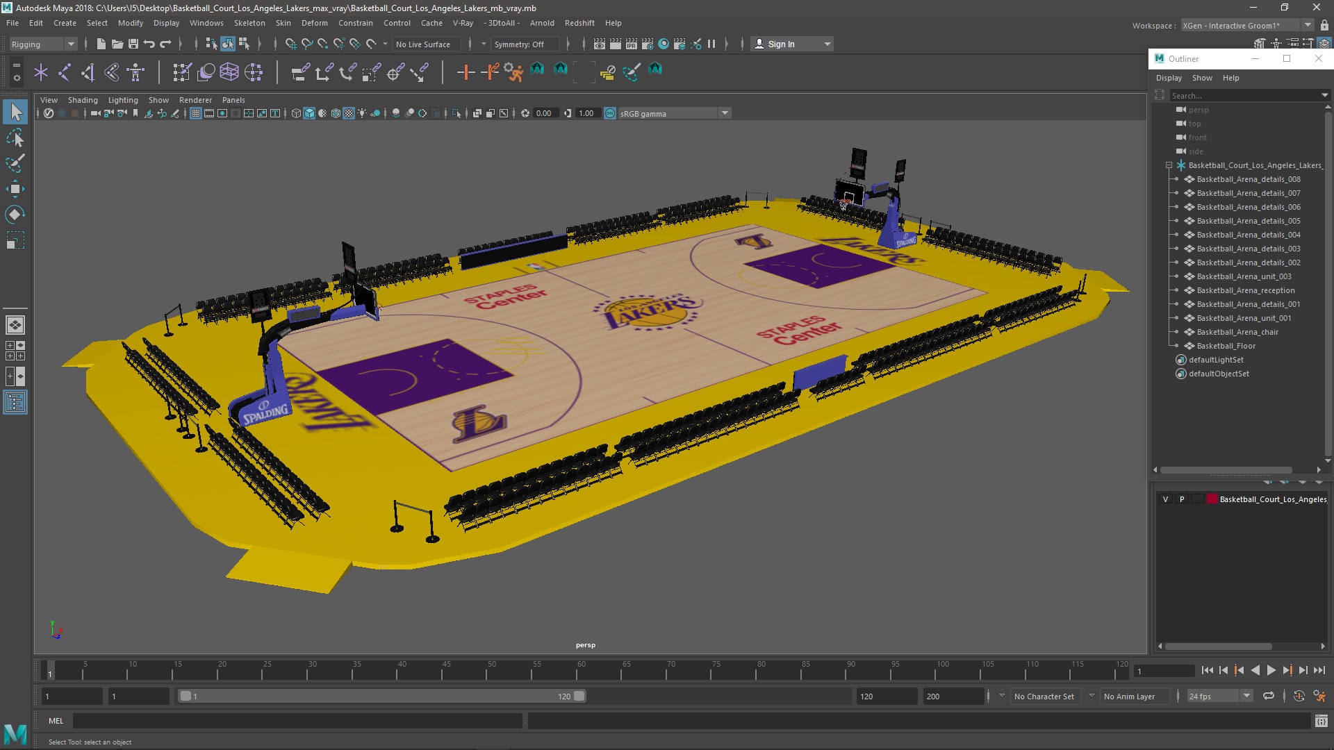 3D model Basketball Court Los Angeles Lakers