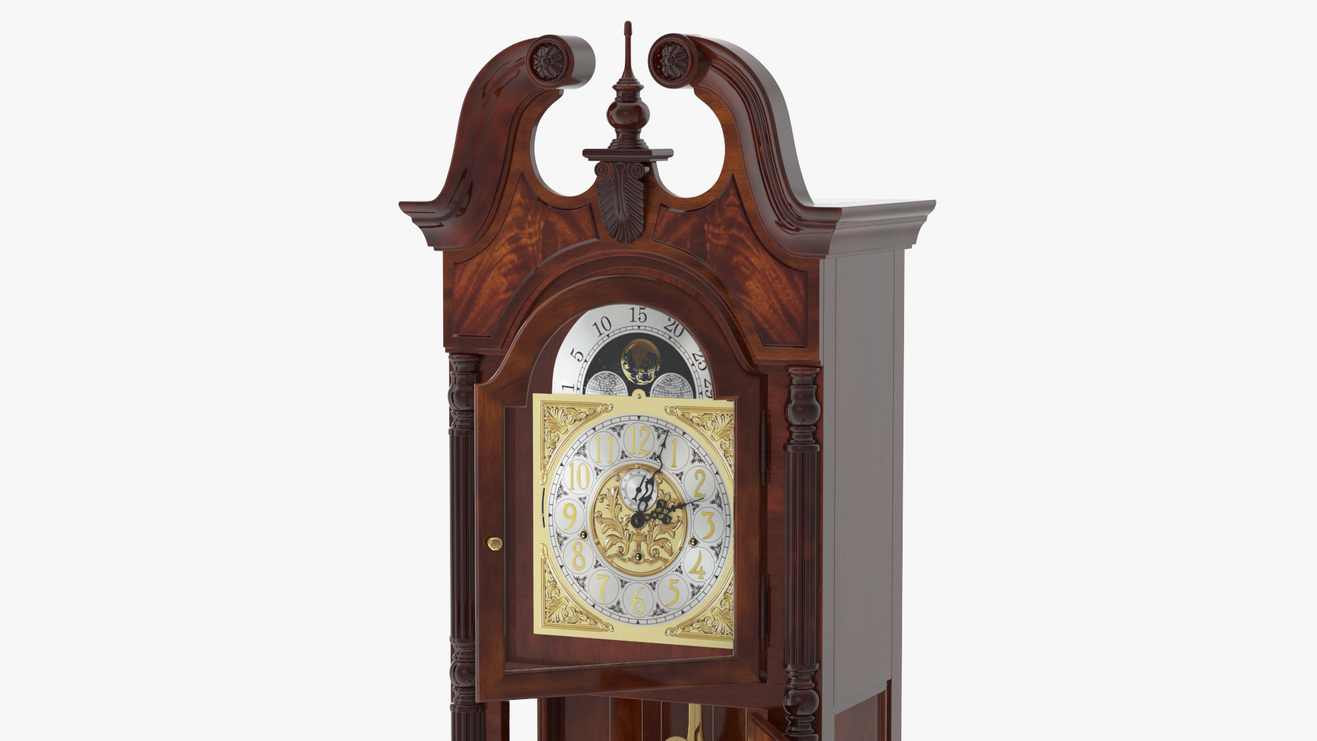 Classical Longcase Clock Open 3D model