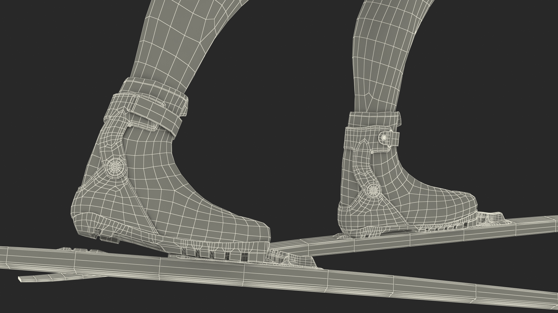 Biathlete Fully Equipped Canada Team Running Pose 3D model