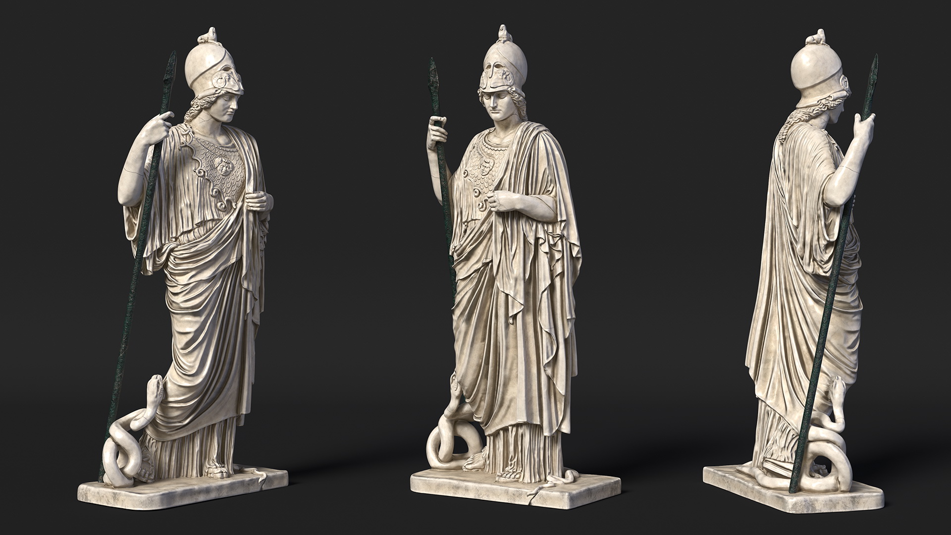 3D model Sculpture Athena Giustiniani Marble