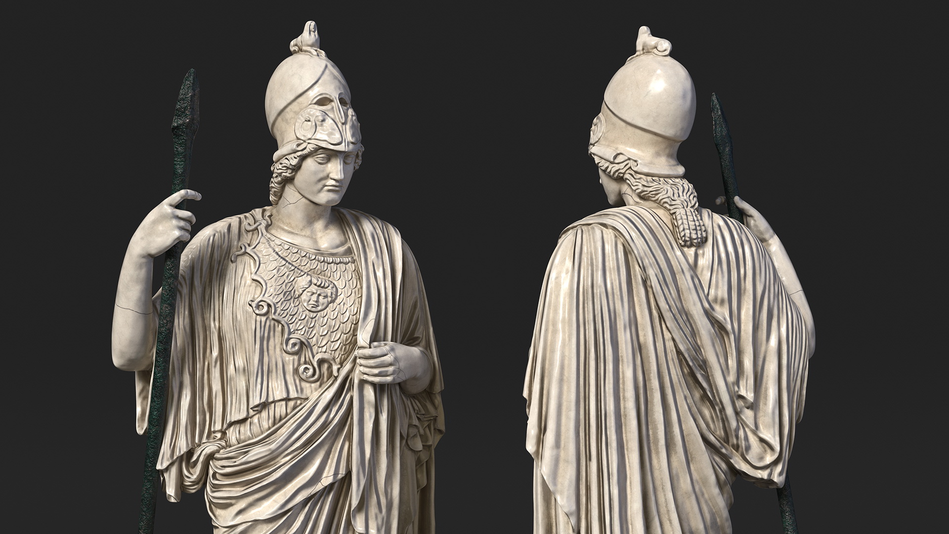 3D model Sculpture Athena Giustiniani Marble