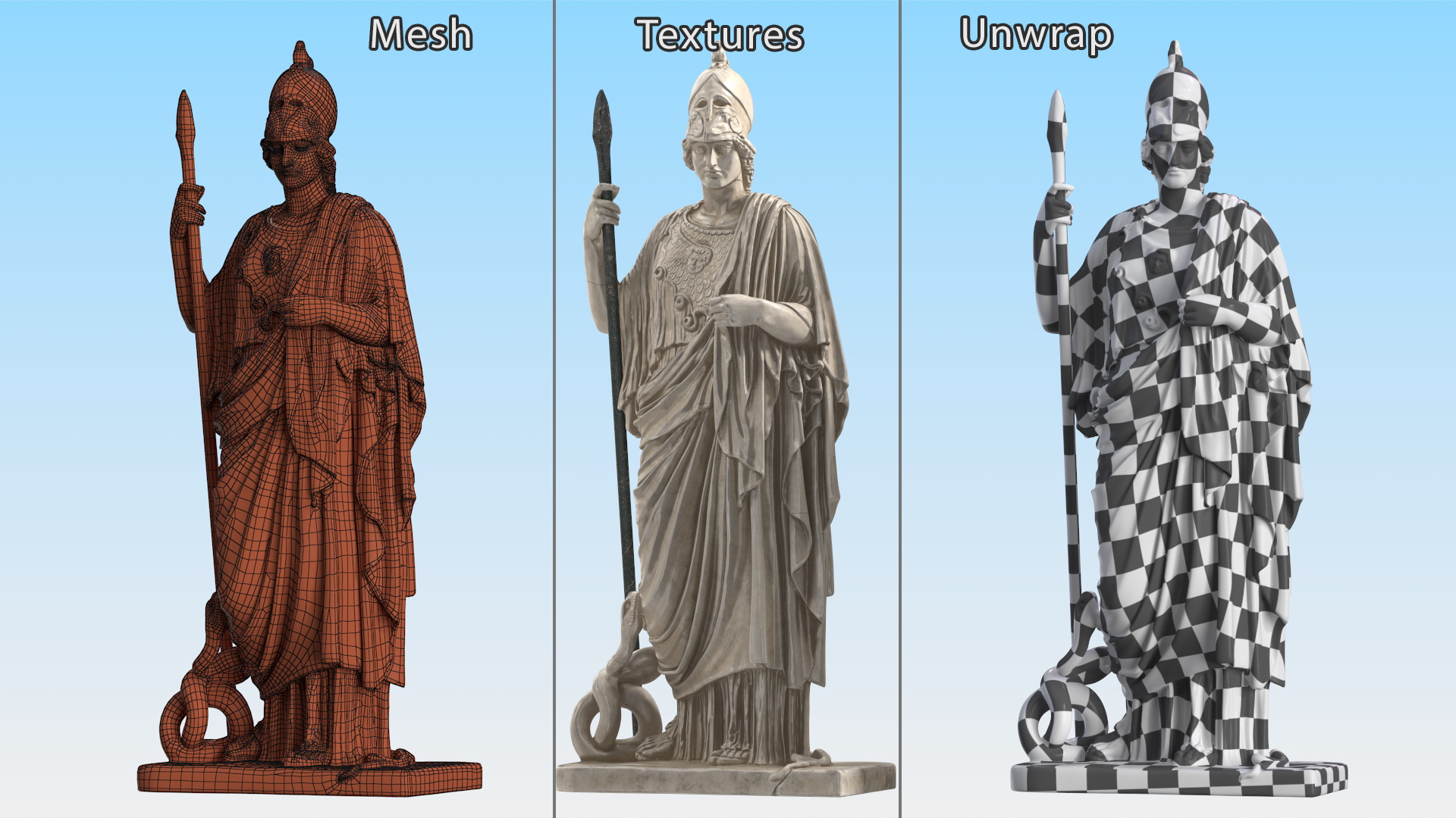 3D model Sculpture Athena Giustiniani Marble