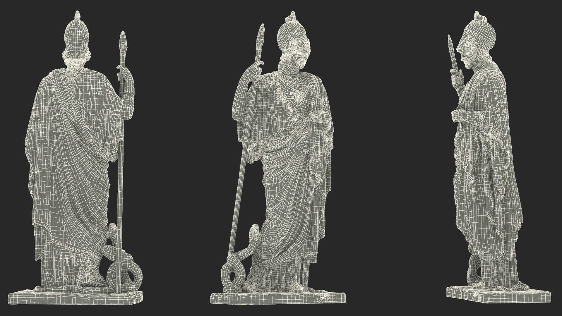 3D model Sculpture Athena Giustiniani Marble
