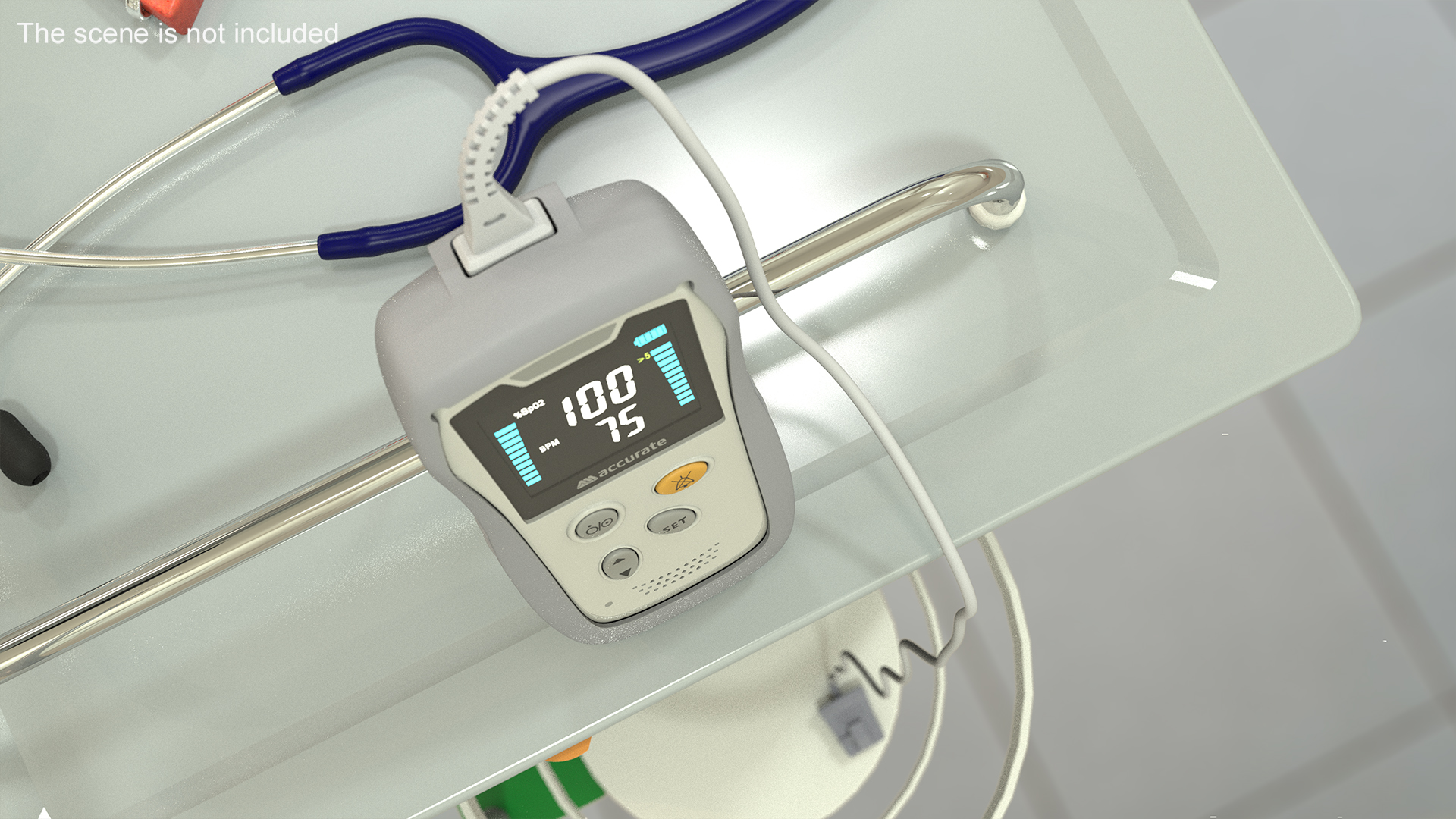 3D Digital Handheld Pulse Oximeter Rigged model