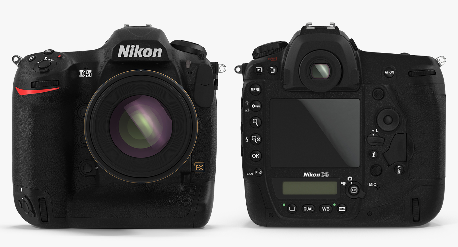 3D Nikon D5 Professional DSLR Camera model
