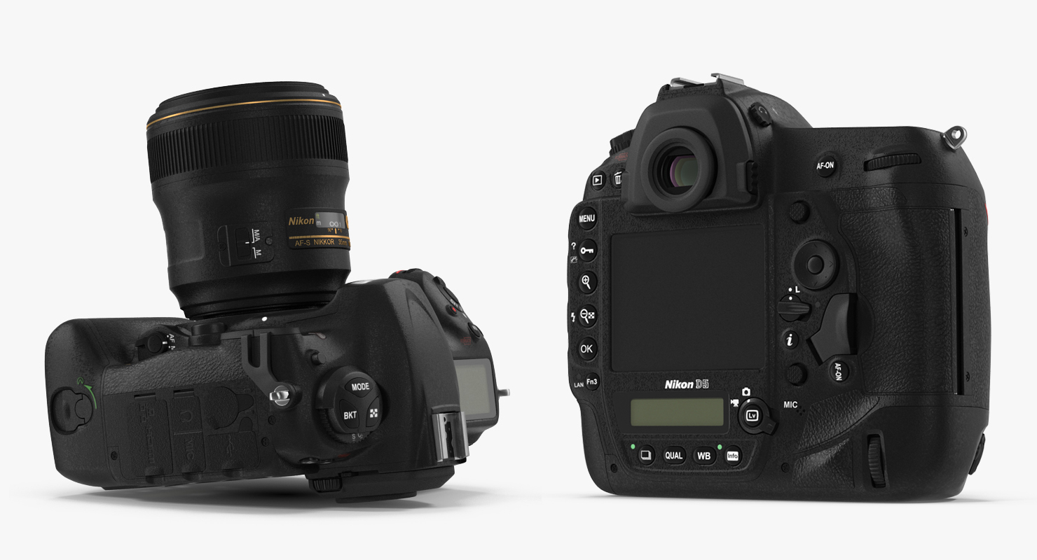 3D Nikon D5 Professional DSLR Camera model